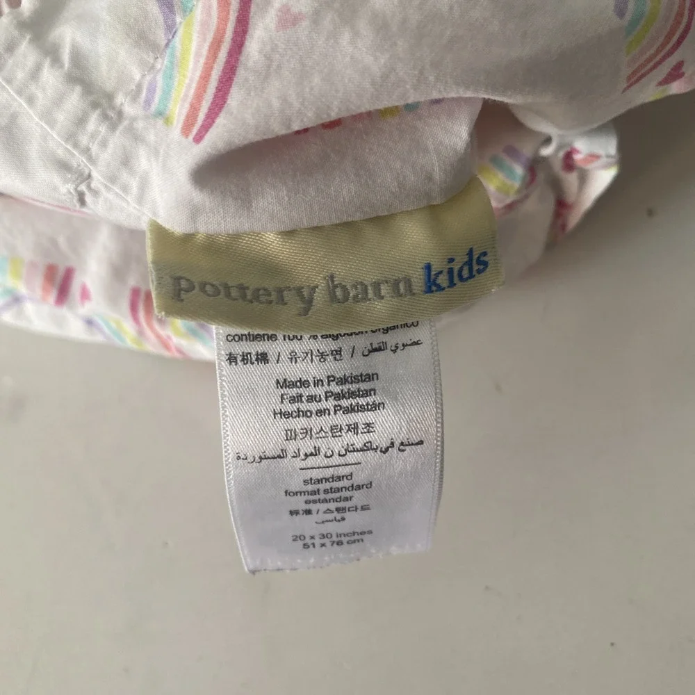 Pottery Barn Kids Rainbow Hearts TWIN Fitted Sheet & Standard Pillow Case